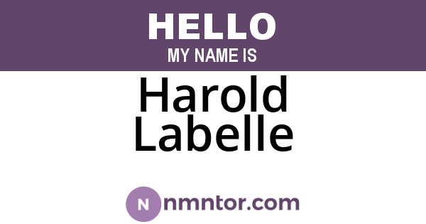 Harold Labelle