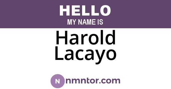 Harold Lacayo