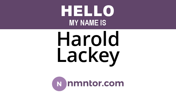 Harold Lackey