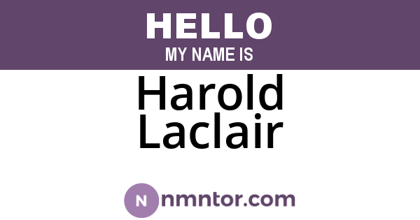 Harold Laclair