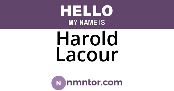 Harold Lacour