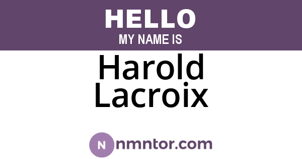Harold Lacroix