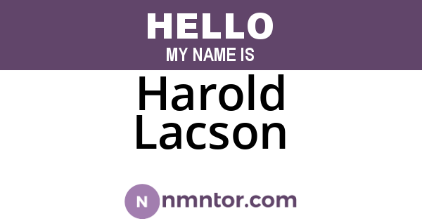 Harold Lacson