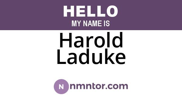 Harold Laduke