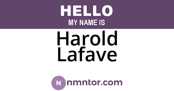 Harold Lafave