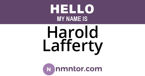 Harold Lafferty