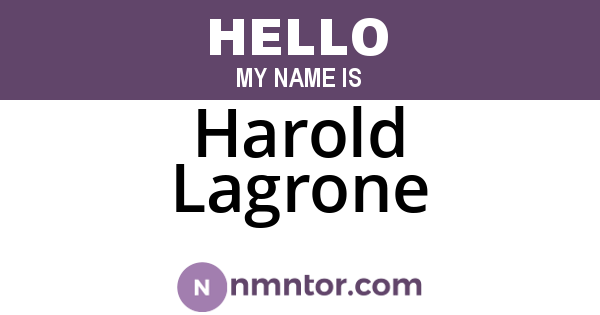 Harold Lagrone
