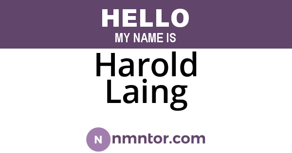 Harold Laing