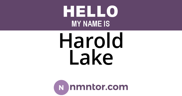 Harold Lake