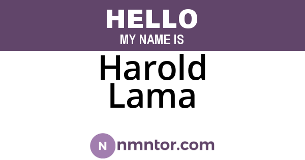 Harold Lama