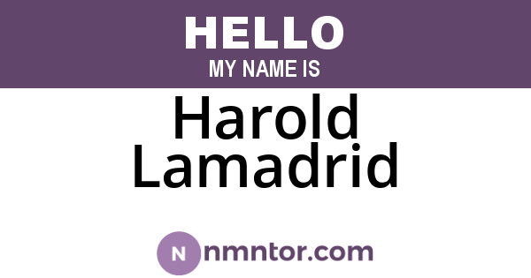 Harold Lamadrid