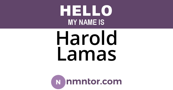 Harold Lamas