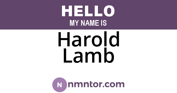 Harold Lamb