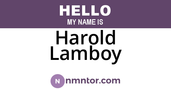 Harold Lamboy