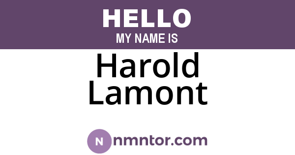 Harold Lamont