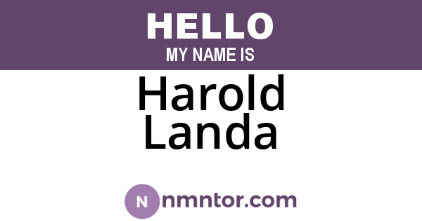 Harold Landa