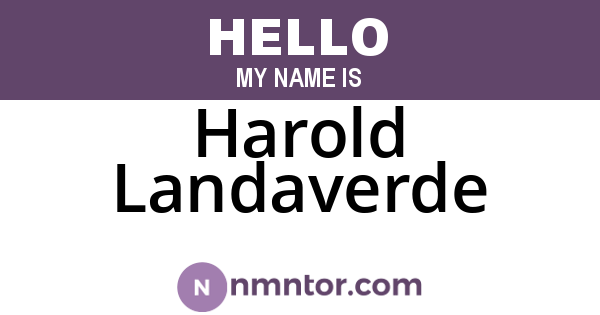 Harold Landaverde