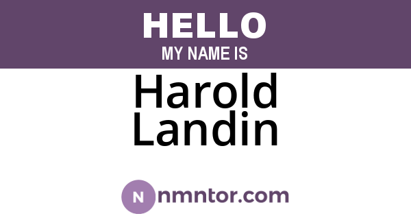 Harold Landin