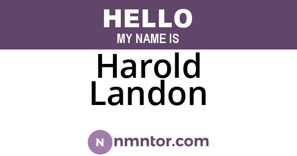 Harold Landon