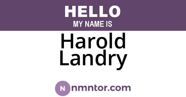 Harold Landry