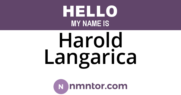 Harold Langarica