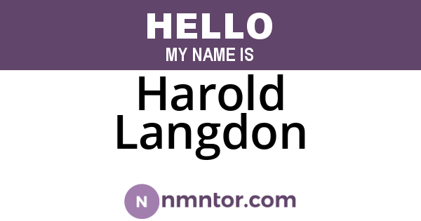Harold Langdon