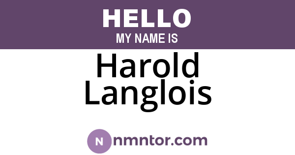 Harold Langlois