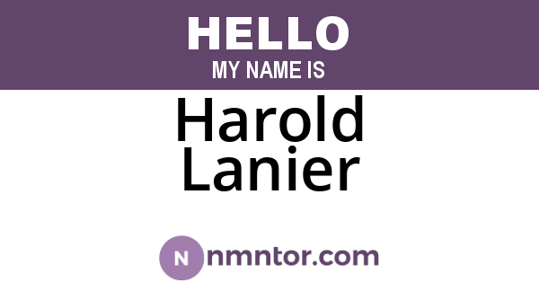 Harold Lanier