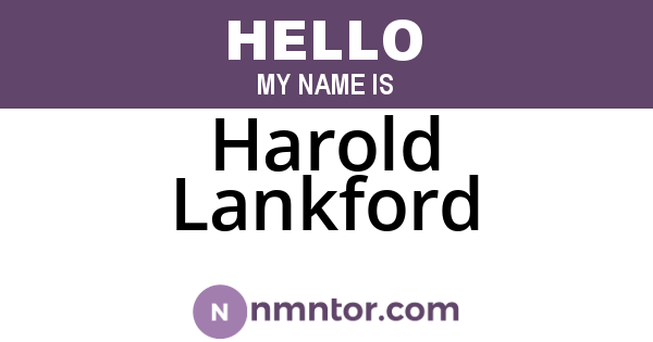 Harold Lankford