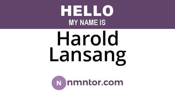 Harold Lansang