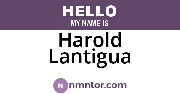 Harold Lantigua