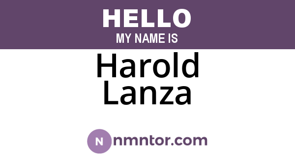 Harold Lanza