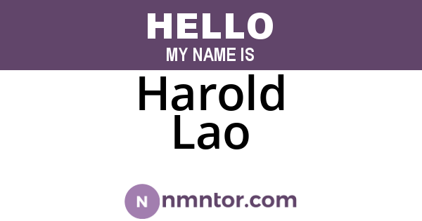 Harold Lao