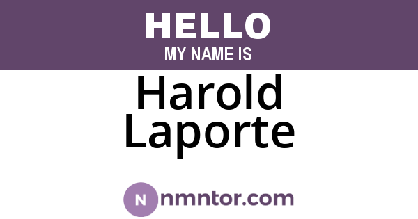 Harold Laporte
