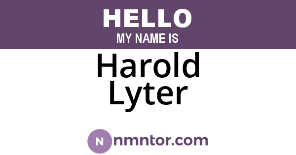 Harold Lyter