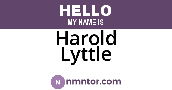 Harold Lyttle