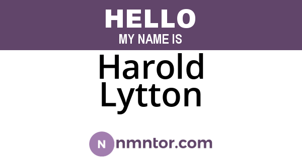Harold Lytton