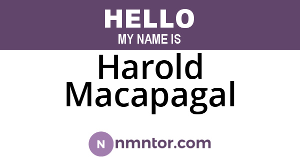 Harold Macapagal
