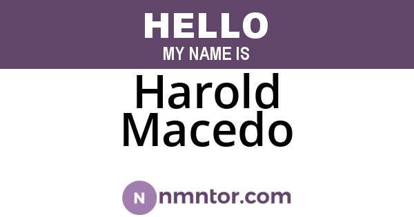 Harold Macedo