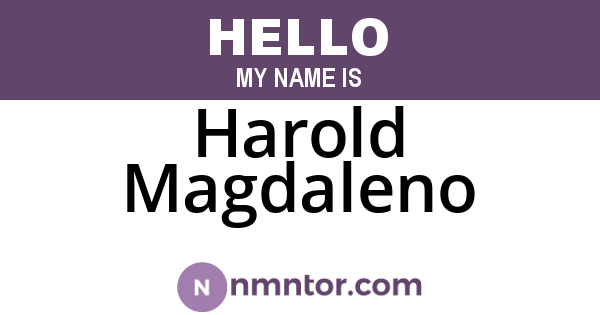 Harold Magdaleno