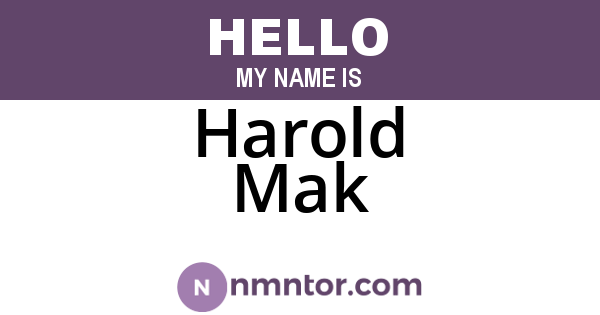 Harold Mak