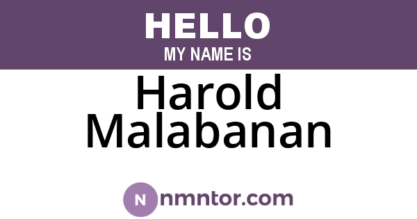 Harold Malabanan