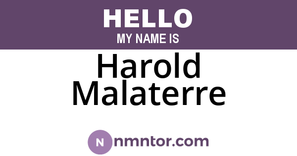 Harold Malaterre