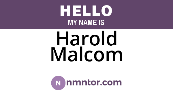 Harold Malcom