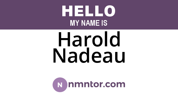Harold Nadeau