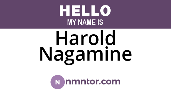 Harold Nagamine