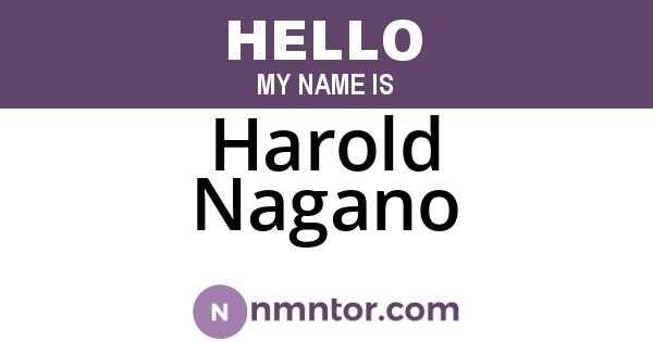 Harold Nagano