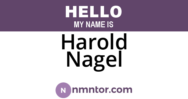 Harold Nagel