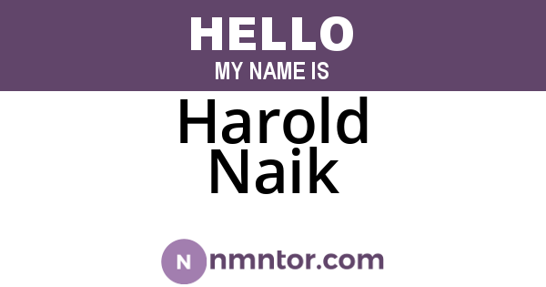 Harold Naik