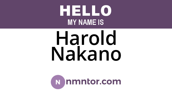 Harold Nakano